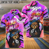 BlueJose Billiards 8-Ball Bear Hoodie Never Give Up Personalized Name Shirt (4 Colors)