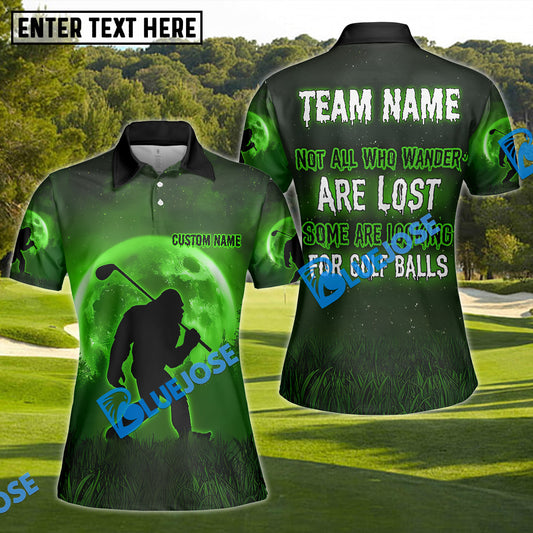 BlueJose Bigfoot Sasquatch Golf Polo Shirt, Funny Golf Shirt Custom Name, Team Name 3D Shirts
