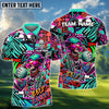 BlueJose Golf Funny Skull Colorful Graffiti Customized Name, Team Name 3D Shirts (4 Colors)