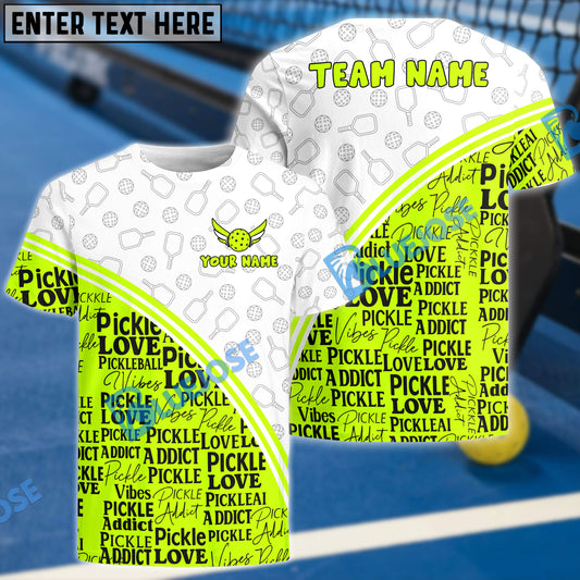 BlueJose Pink Pattern Pickleball Spirit Name & Team Name 3D Shirts (4 Colors)