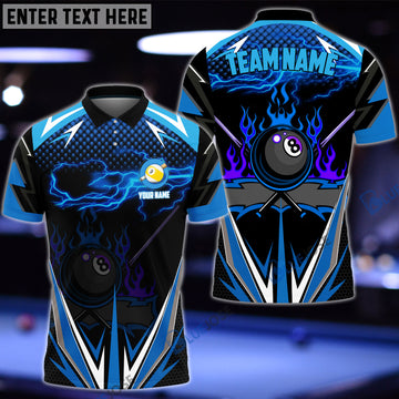 BlueJose Billiards 9 Ball Blue Fire Personalized Shirt
