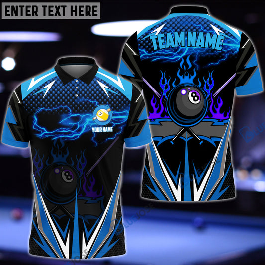 BlueJose Billiards 9 Ball Blue Fire Personalized Shirt