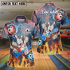 BlueJose Bowling Fire And Water Customized Name, Team Name 3D Shirt