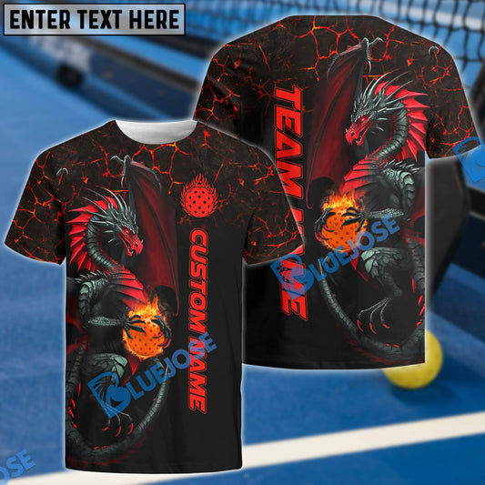 BlueJose Pickleball Dragon Personalized Name, Team Name Unisex Shirt