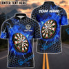 BlueJose Darts Thunder Hexagon Pattern Personalized Name, Team Name Shirt (4 Colors)