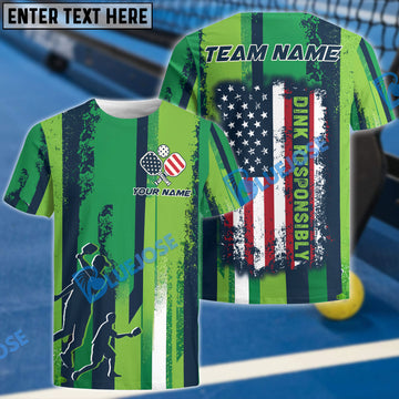 BlueJose Custom Name, Team Name AMERICAN Pickleball 3D Unisex Shirt