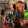 BlueJose Billiards Ball 8 Inferno Skull King Personalized Name Shirt For Kids (4 Colors)