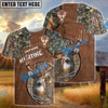 BlueJose Customized Name Deer Hunting Leather Pattern 3D Shirts