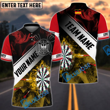 BlueJose Darts Germany Flag Personalized Name, Team Name Shirt