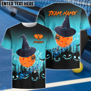 BlueJose Wicked Dinks & Witchy Hits – Halloween Pickleball Personalized Name, Team Name Unisex Shirt
