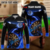 BlueJose Blue Fire Darts Personalized Name, Team Name 3D Shirt