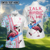 BlueJose Flamingo Golf Polo Shirt Funny Talk Birdie To Me Shirt, Custom Name & Team Name 3D Shirts