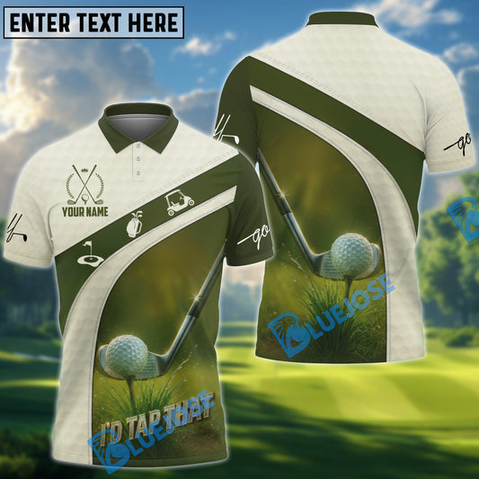 BlueJose I’d Tap That Funny Golf Shirt, Custom Name Golf 3D Shirts