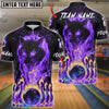 BlueJose Bowling And Pins Fire Wolf Multicolor Options Personalized Name, Team Name 3D Shirt (4 Colors)