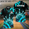 BlueJose Bowling And Pins Grunge Flame Customized Name 3D Shirt ( 6 Colors)