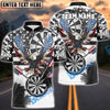 BlueJose Darts Grunge Eagle American Flag Black White Personalized Name, Team Name Shirt