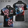 BlueJose Billiards Ball 8 Pool Smoke US Flag Personalized Name, Team Name Unisex Shirt