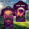 BlueJose Skull Golf Flaming Lava Ball Customized Name, Team Name 3D Shirts (4 Colors)