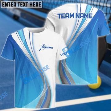 BlueJose Pickleball Blue Wave Personalized Name, Team Name Unisex Shirt