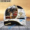 BlueJose Deer Hunting American Flag Version Golden Line Pattern Multicolor Personalized Cap