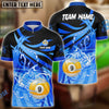 BlueJose Billiards 9 Ball Thunder Flame Strike Personalized Name, Team Name Unisex Shirt ( 4 Colors )