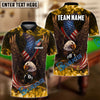 BlueJose Billiards Ball 8 Eagle US Flag Pattern Personalized Name Shirt (6 Colors)