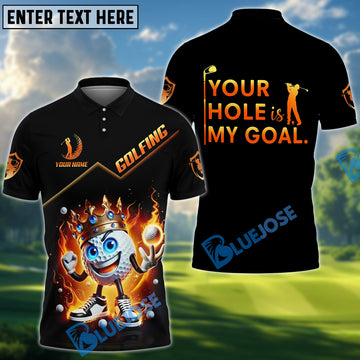 BlueJose Your Hole Is My Goal Funny Golf Polo Shirt, Custom Name Golf 3D Shirts