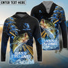 Bluejose Bass Fishing Hooked Jump Splash Custom Name & Team Name 3D Shirts