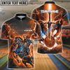 BlueJose Bowling And Pins Fantasy Knight Thunder Lightning Pattern Customized Name 3D Shirt (5 Colors)