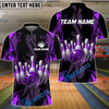 BlueJose Bowling And Pins Color Diamond Customized Name 3D Shirt ( 4 Colors )