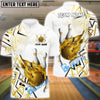 BlueJose Bowling And Pins Fire Zigzag Customized Name 3D Shirt (4 Colors)