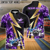 BlueJose Bowling And Pins Flame Smoke Customized Name 3D Shirt ( 6 Colors)
