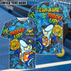BlueJose Pickleball Graffiti Shark Paddle Up Customized Name & Team Name 3D Shirts