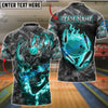 BlueJose Bowling And Pins Fire Skull Group King Smoke Personalized Name, Team Name 3D Shirt (4 Colors)