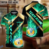 BlueJose Billiards Ball 9 Metal And Fire Flame Personalized Name, Team Name Unisex Shirt ( 4 Colors )