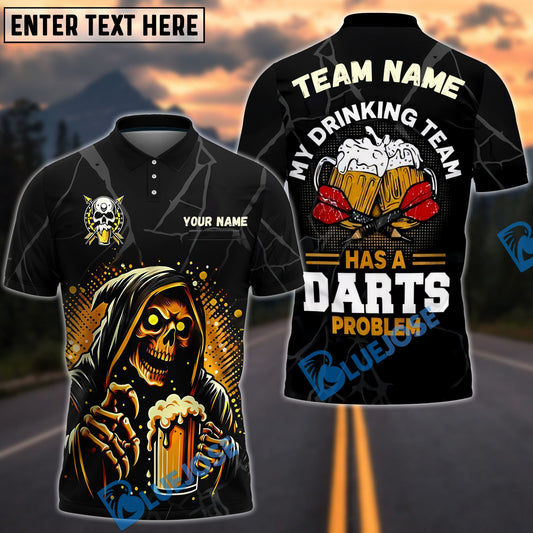 BlueJose Darts Grim Reaper Beer Personalized Name Shirt