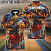 BlueJose Street Bowling Attitude Graffiti Pattern Customized Name, Team Name 3D Shirt (4 Colors)