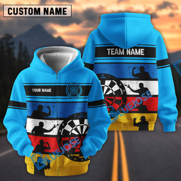 BlueJose Vintage Personalized Name Darts Customized Name Premium Hoodie