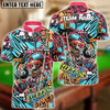 BlueJose Billiards Ball 8 Funny Skull Colorful Graffiti Personalized Name, Team Name Unisex Shirt (4 Colors)