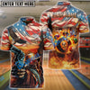 BlueJose Billiards Ball 8 American Flag Cowboy Shooter Flaming Customized Name, Team Name 3D Shirt