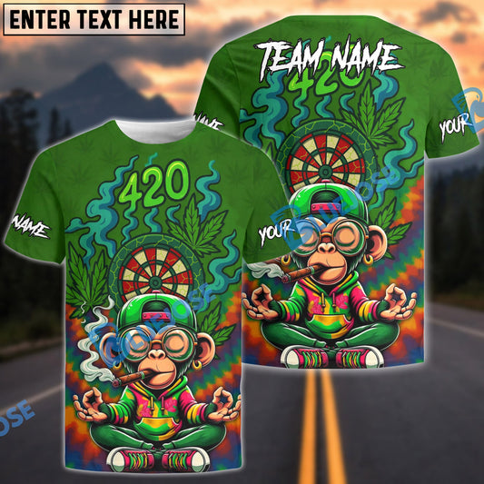 BlueJose Darts 420 Funny Monkey Champion Personalized Name Shirt