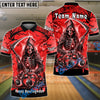 BlueJose Bowling And Pins Reaper Flame Customized Name 3D Shirt ( 6 Colors)