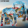 Bluejose Bass Fishing Beer & Usa Flag Graphic Custom Name & Team Name 3D Shirts