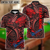 BlueJose Billiards Ball 8 Tribal Lion Head Polynesian Tattoo Pattern Personalized Name Shirt (4 Colors)