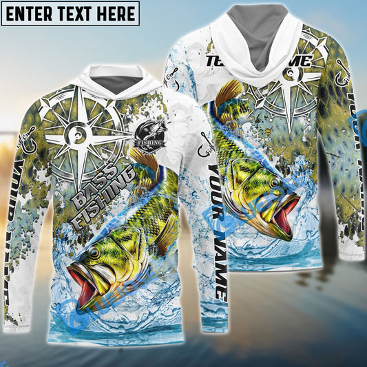 Bluejose Bass Fishing Scale Pattern Splash Art Custom Name & Team Name 3D Shirts