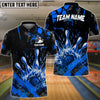 BlueJose Bowling And Pins Grunge Flame Customized Name 3D Shirt ( 6 Colors)