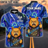 BlueJose Darts Cat Neon Angry Cat Customized Name, Team Name 3D Shirt (4 Colors)