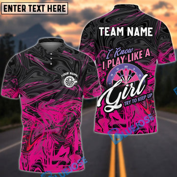 BlueJose Darts I Play Like A Girl Try To Keep Up Personalized Name Shirt
