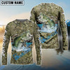 Bluejose Bass Fish Camouflage Fishing Custom Name Shirts For Kids