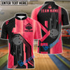 BlueJose Bowling And Pins Golden Pattern Customized Name 3D Shirt ( 6 Colors)